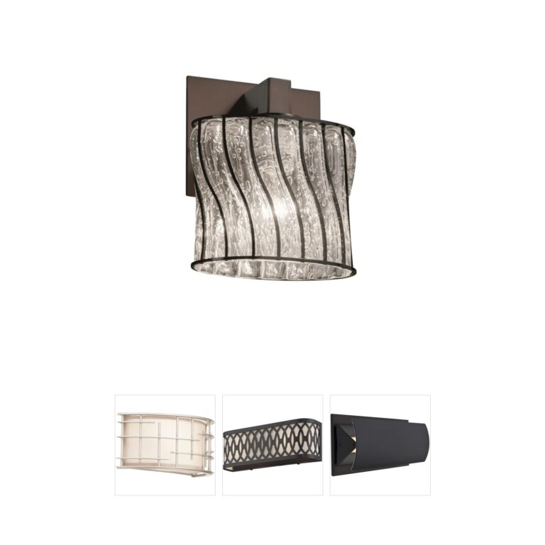 Justice Design Wire Glass Blown Glass Wall Sconce in Dark Bronze