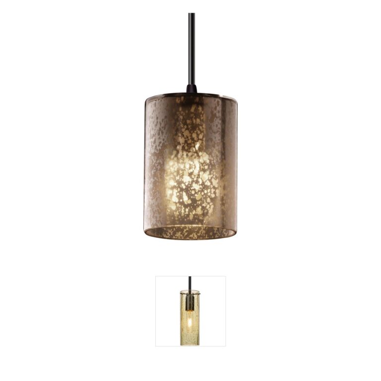 Justice Design Group Fusion Matte Black Artisan Glass Pendant