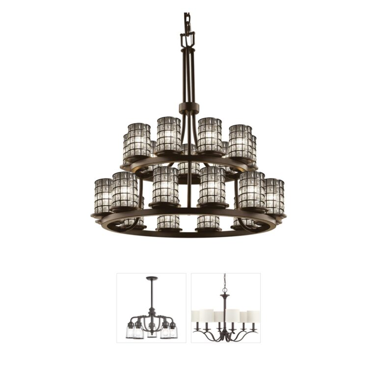 Justice Design Group Wire Glass Ring Chandelier