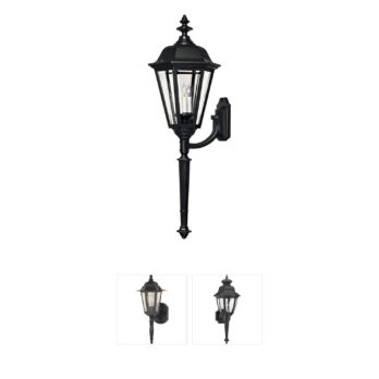 Hinkley Estate Series Manor House Black Aluminum Outdoor Wall Lantern with Clear Beveled Glass