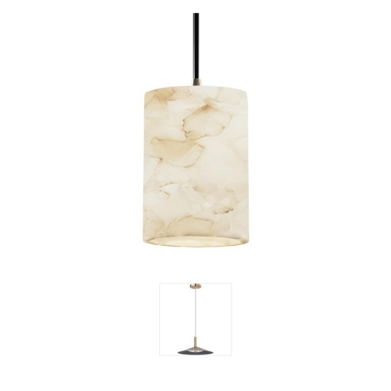 Justice Design Group Alabaster Rocks Polished Chrome Rigid Stem Mini Pendant