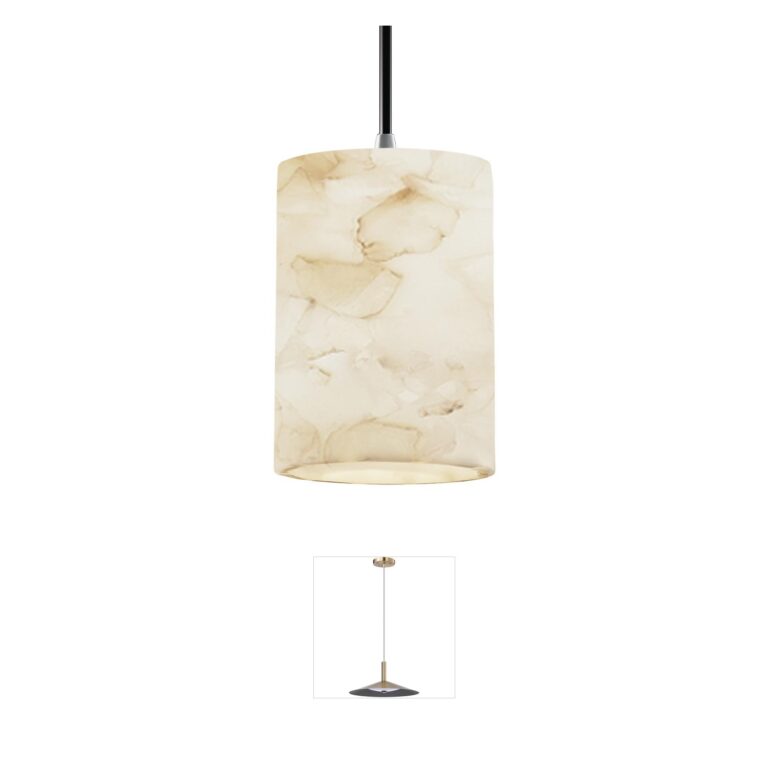 Justice Design Alabaster Rocks Rigid Stem Brushed Nickel Pendant