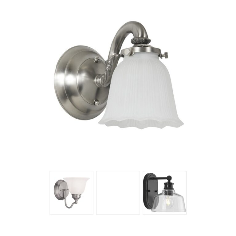JVI Designs Traditional Brass Pewter Vanity Light with Glass Shade