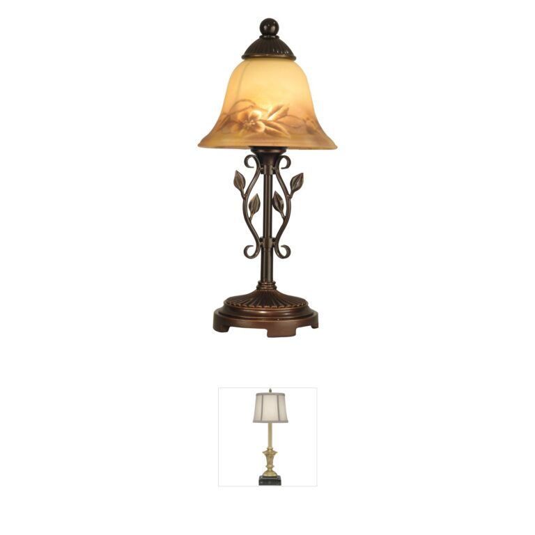 Dale Tiffany Evelyn Botanical Art Glass Mini Lamp