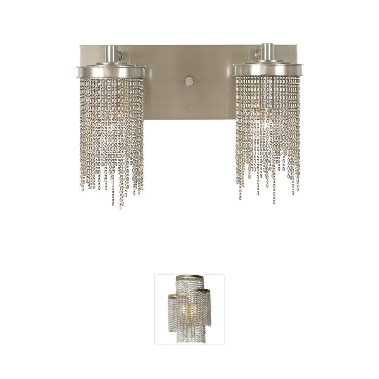 Framburg Guinevere 2-Light Brushed Nickel Metal Wall Sconce