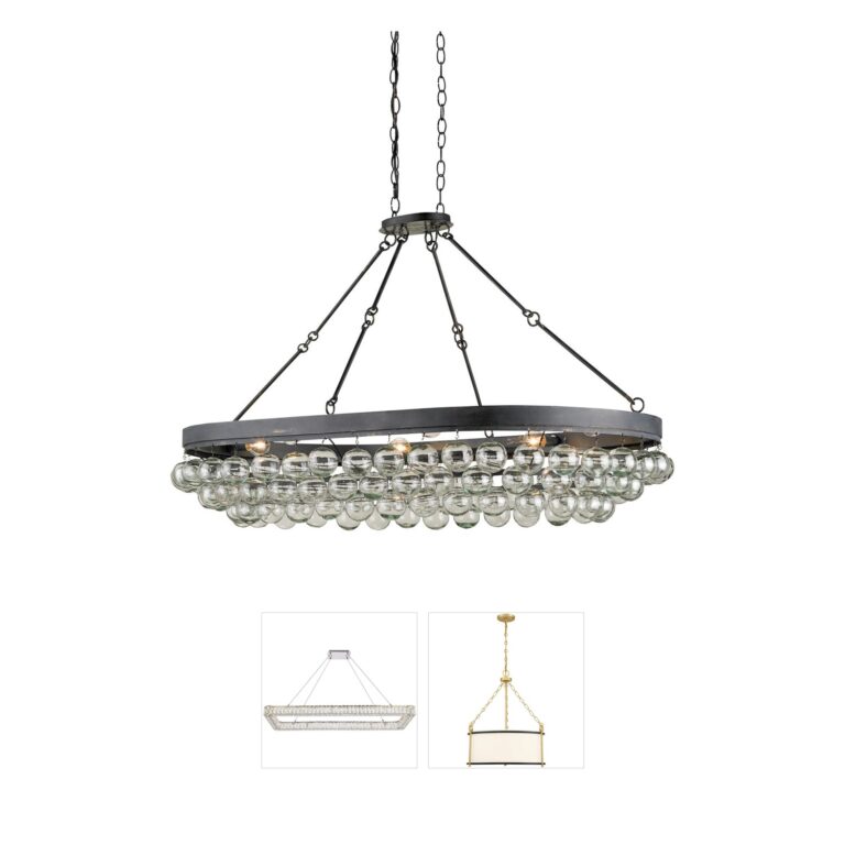 Currey & Company Balthazar Wrought Iron and Glass Pendant