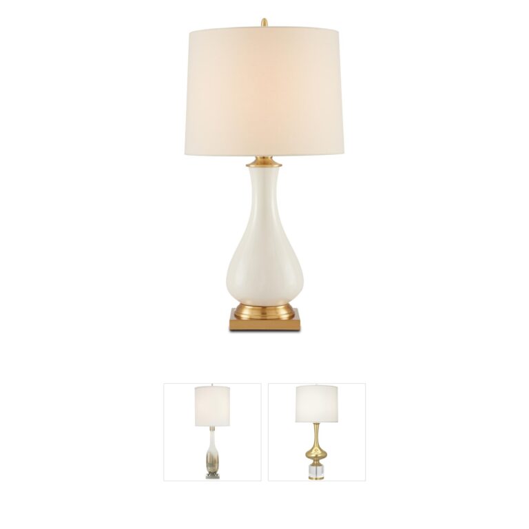 Currey & Company Lynton Cream Crackle Ceramic Table Lamp