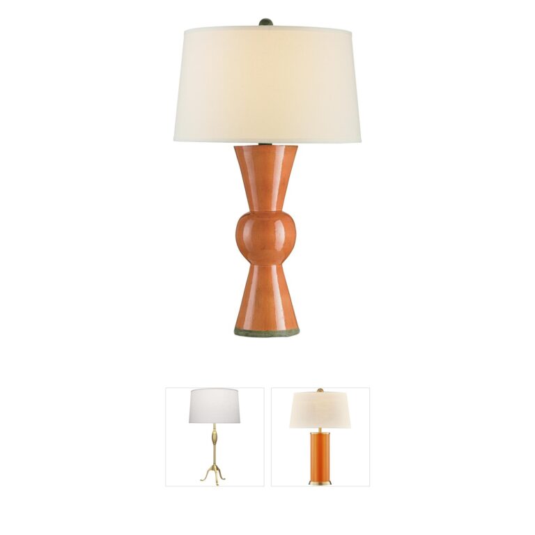 Currey & Company Upbeat Orange Terracotta Table Lamp