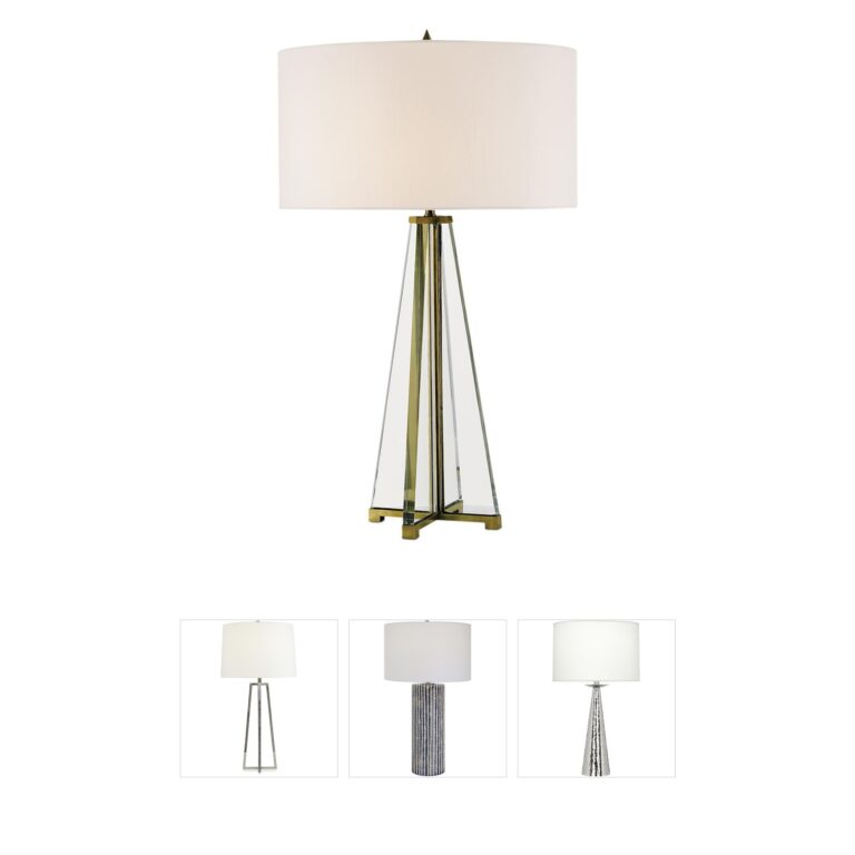 Currey & Company Lamont Optic Crystal and Brass Table Lamp
