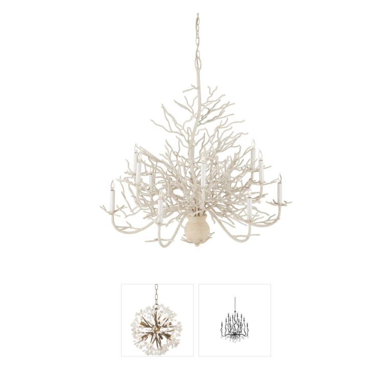 Currey & Company Seaward Wrought Iron Chandelier
