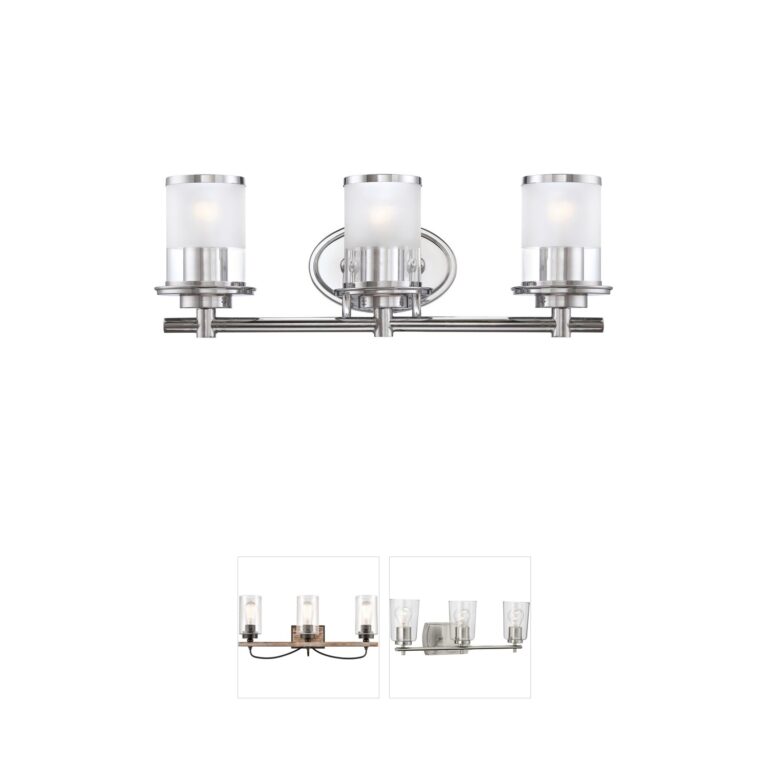 Designers Fountain Essence 3-Light Chrome Bath Bar with Sand Glass