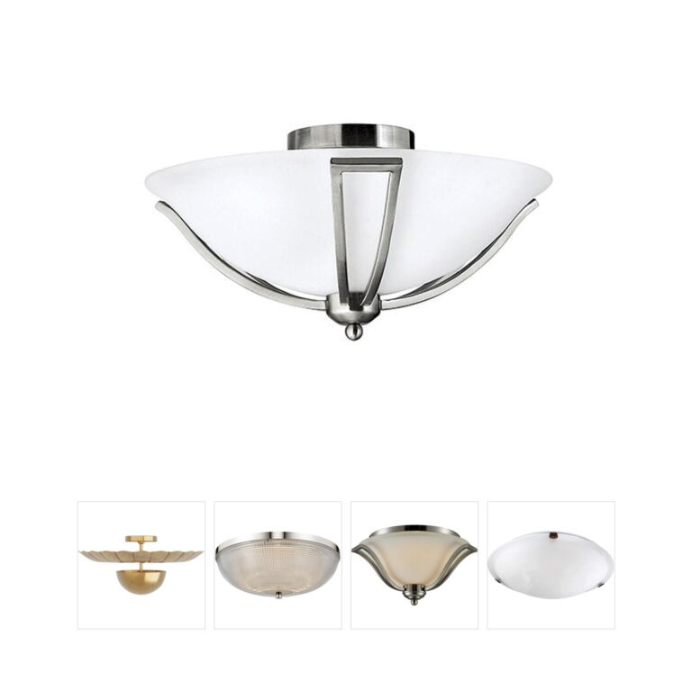 Hinkley Bolla 17-Inch Brushed Nickel Flush Mount with Etched Opal Glass