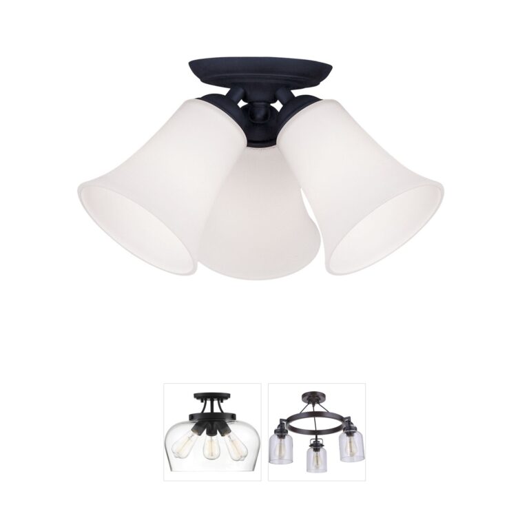 Livex Lighting Ridgedale Black Steel Semi-Flush Mount