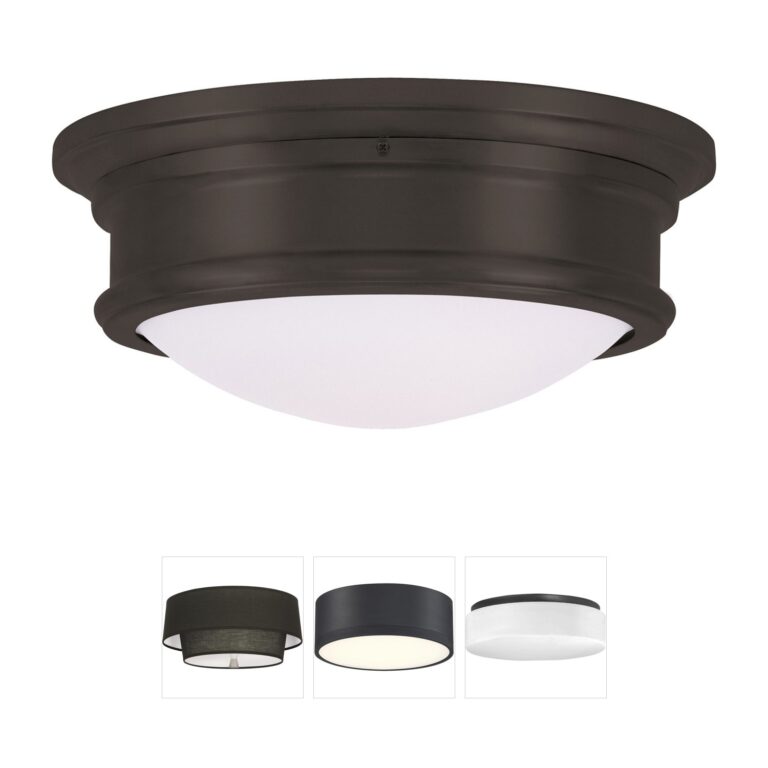 Livex Lighting Astor Collection Bronze Flush Mount with Satin White Glass
