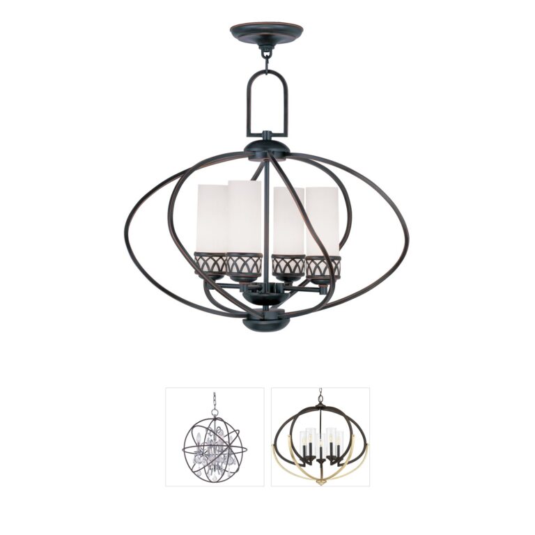 Livex Lighting Westfield Collection Olde Bronze Chandelier with Hand Blown Glass