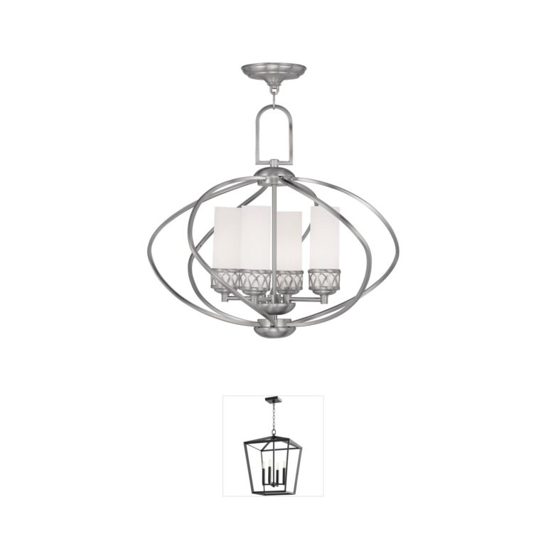 Livex Lighting Westfield Brushed Nickel Chandelier with Satin White Glass