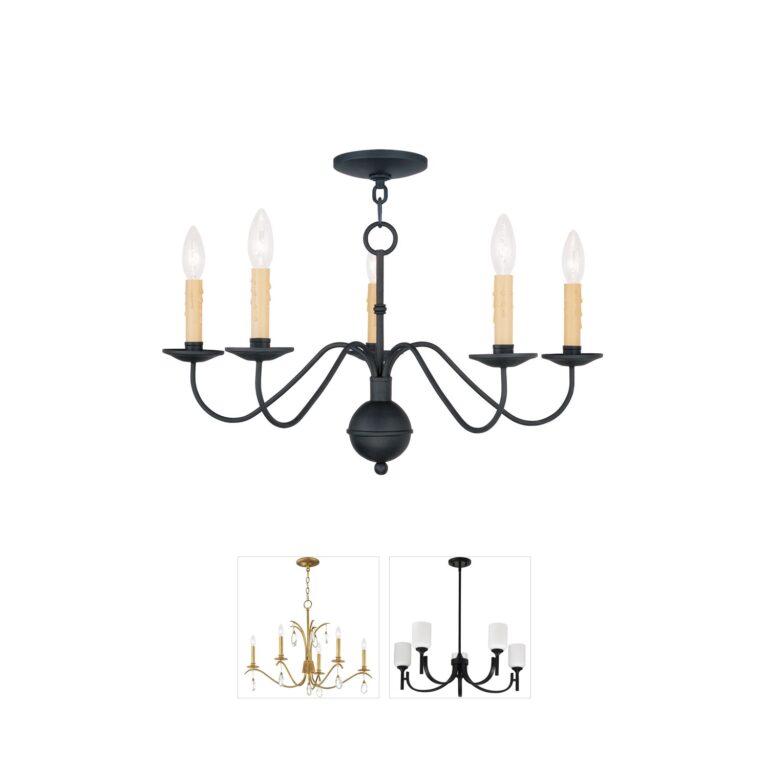 Livex Lighting Heritage 5-Light Black Steel Chandelier