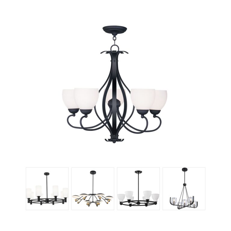 Livex Lighting Brookside Black Steel Chandelier