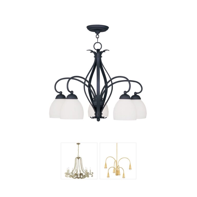 Livex Lighting Brookside Black Steel Chandelier