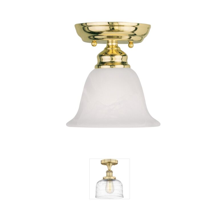 Livex Lighting Essex Collection Polished Brass Semi-Flush Mount