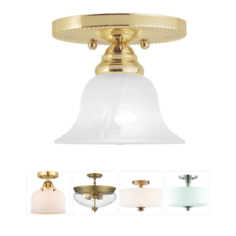 Livex Lighting Edgemont Polished Brass Semi-Flush Mount