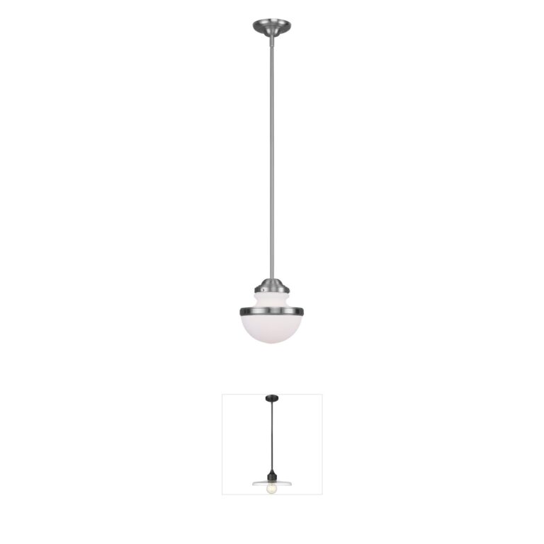 Livex Lighting Oldwick Brushed Nickel Pendant with Opal Glass