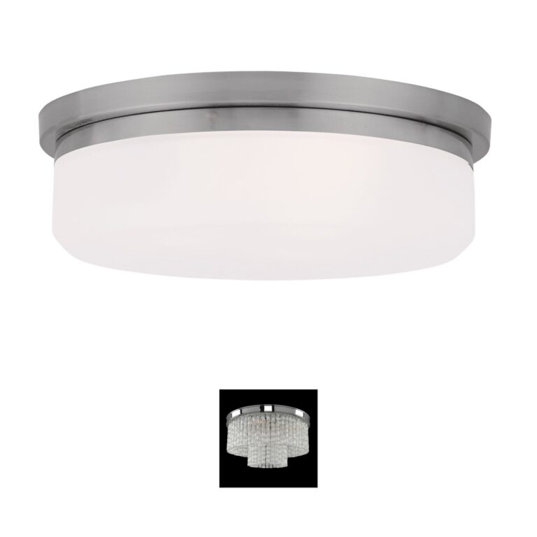 Livex Lighting Stratus 13-Inch Brushed Nickel Wall Sconce with Hand Blown Satin White Glass