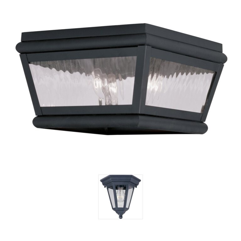 Livex Lighting Exeter Collection Hand-Crafted Brass Outdoor Ceiling Light