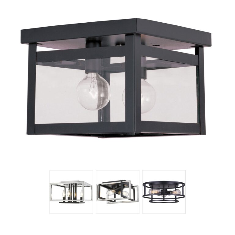 Livex Lighting Milford Collection Bronze Steel Flush Mount