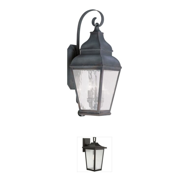 Livex Lighting Exeter Collection Solid Brass Outdoor Wall Lantern