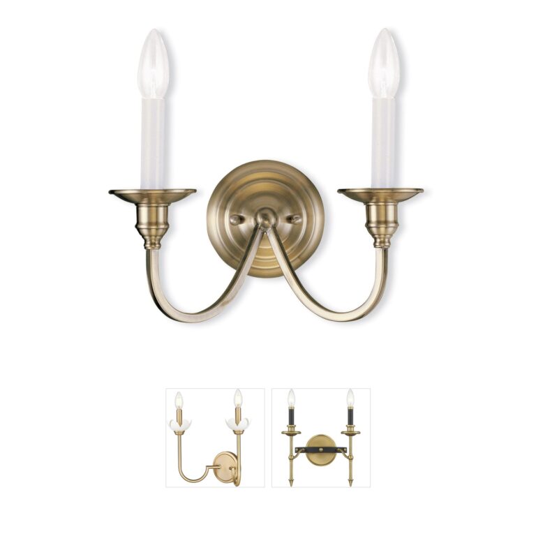 Livex Lighting Cranford Antique Brass Steel Wall Sconce