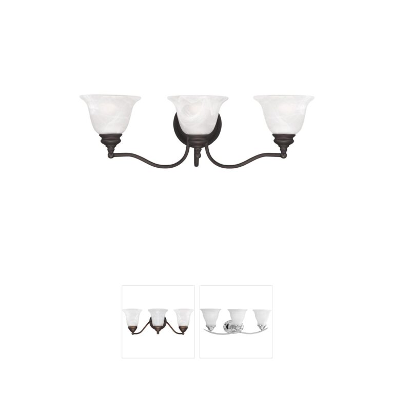 Livex Lighting Essex Bronze 3-Light Vanity with White Alabaster Glass