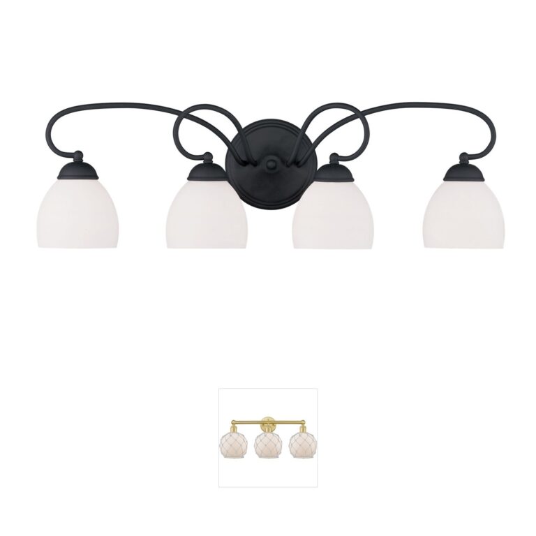 Livex Lighting Brookside Black Steel 4-Light Vanity