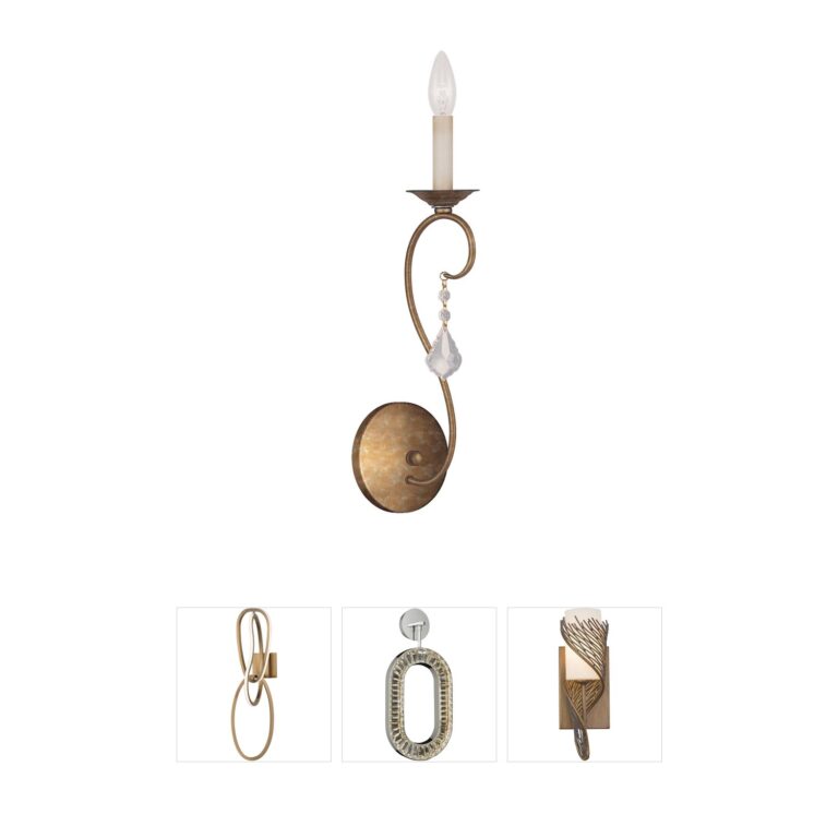 Livex Lighting Chesterfield/Pennington Antique Gold Leaf Crystal Wall Sconce
