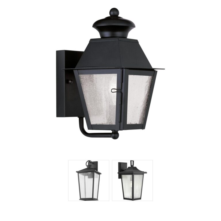 Livex Lighting Mansfield Black Solid Brass Outdoor Wall Lantern