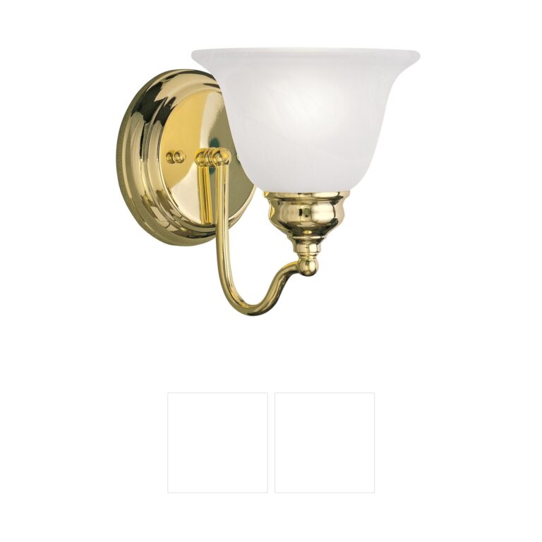 Livex Lighting Essex Polished Brass Vanity Light with White Alabaster Glass