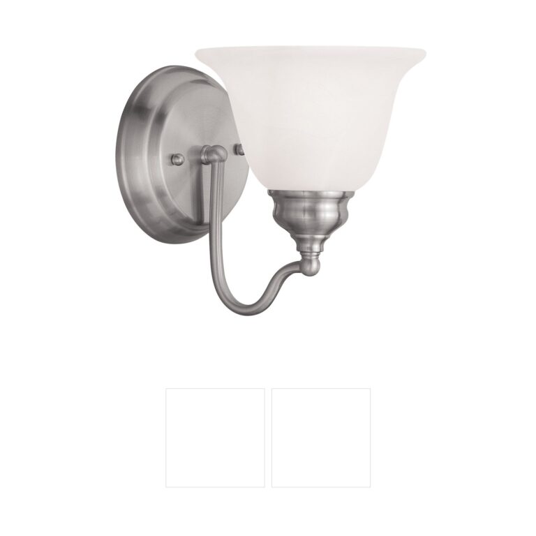 Livex Lighting Essex Brushed Nickel Bathroom Vanity Light with White Alabaster Glass