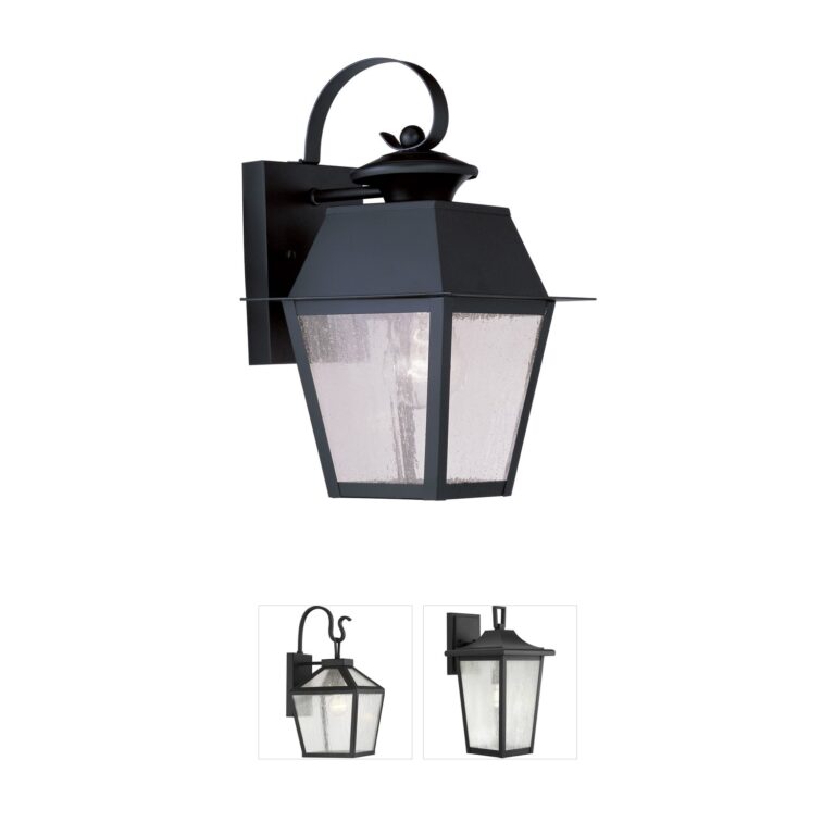 Livex Lighting Mansfield Black Brass Outdoor Wall Lantern