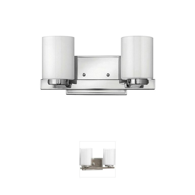 Hinkley Lighting Miley 2-Light Chrome Vanity with Cased Opal Glass
