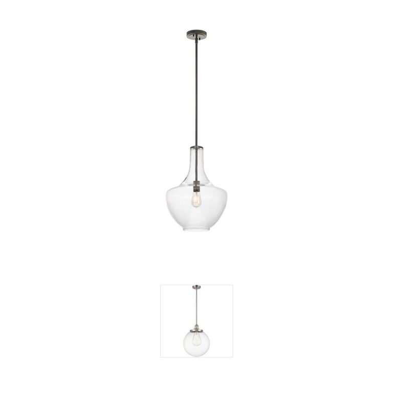 Kichler Everly 1-Light Olde Bronze Pendant with Clear Glass