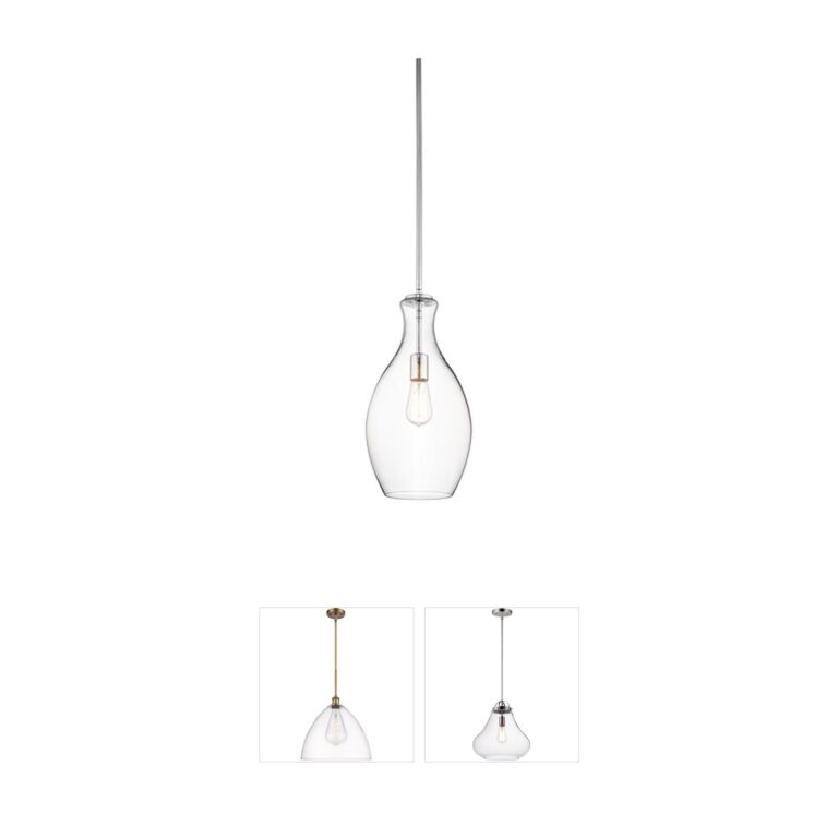 Kichler Everly 1-Light Clear Glass Pendant in Chrome