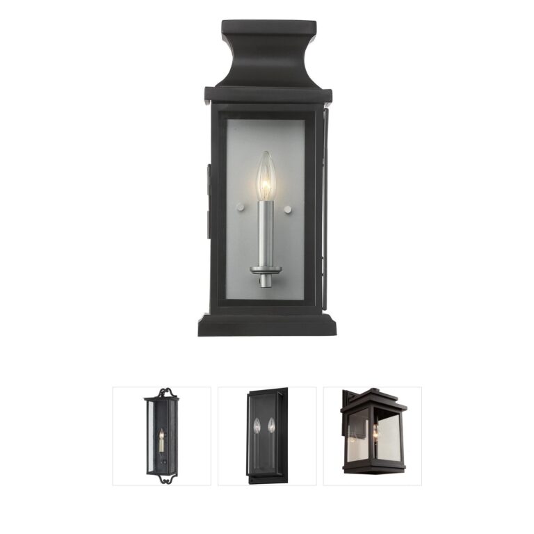 Savoy House Brooke 17-Inch Matte Black Outdoor Wall Lantern with Clear Glass