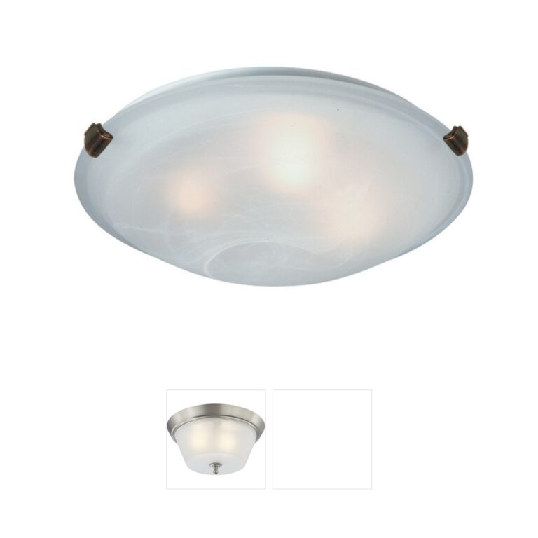 Artcraft Clip Flush 12" Brunito Flush Mount with White Glass