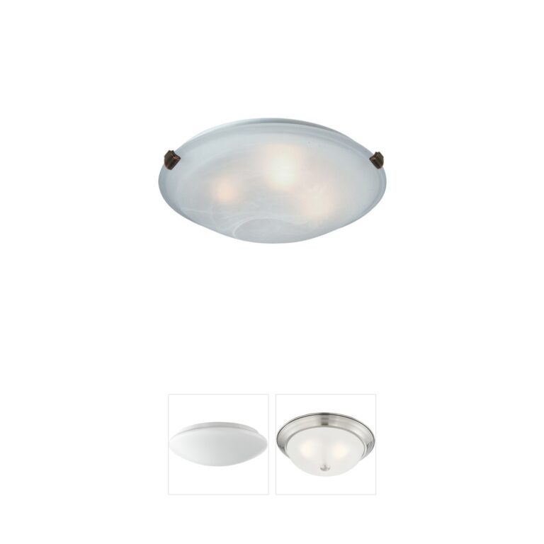 Artcraft Lighting Clip Flush 15-Inch White Glass Flush Mount in Brunito