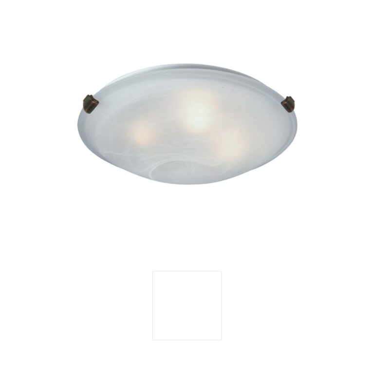 Artcraft Clip Flush 20-Inch Brunito and White Glass Flush Mount
