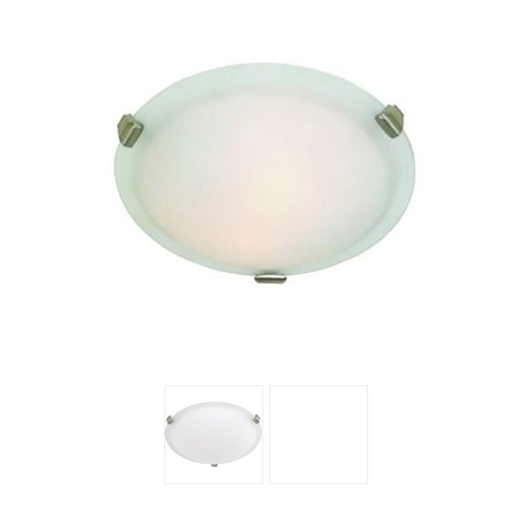 Artcraft Clip Flush 16" Chrome and White Glass Flush Mount