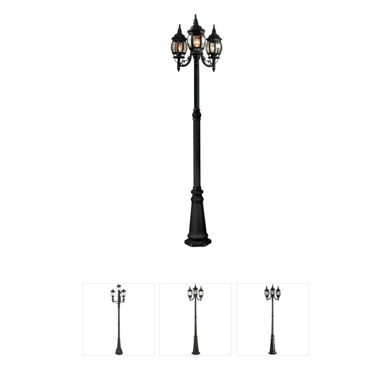 Artcraft Classico 3-Light Black Cast Aluminum Outdoor Post Lantern