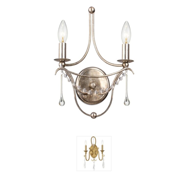 Crystorama Metro Antique Silver Steel Wall Sconce