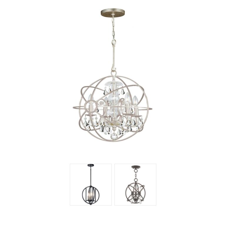 Crystorama Solaris Olde Silver Steel Mini Chandelier
