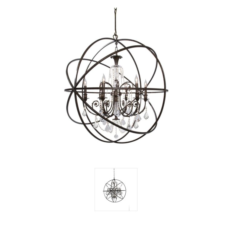 Crystorama Solaris 40-Inch English Bronze and Hand Cut Crystal Chandelier